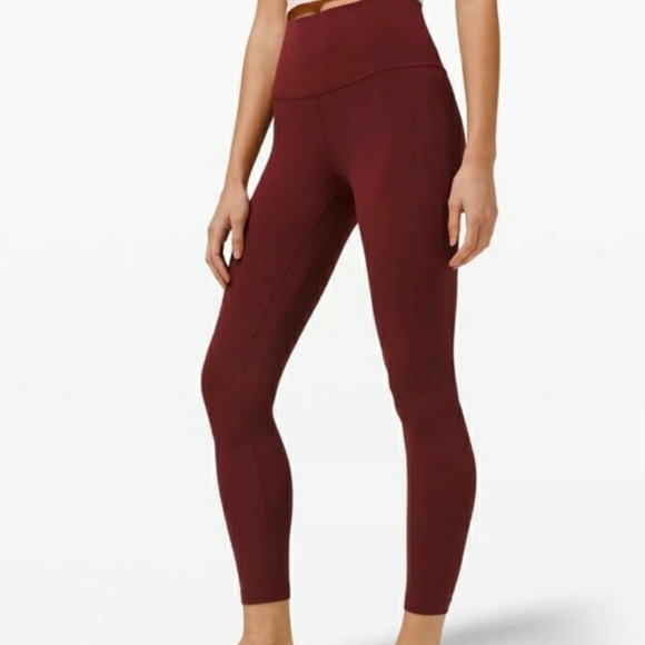 NWT Lululemon Align HR Pant 25” Burgundy Red Sz 18 - Picture 4 of 6